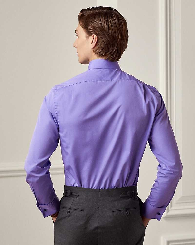 Camisas Formales Ralph Lauren End-on-End Hombre Azules | WRHLPOM-64 - vista 4