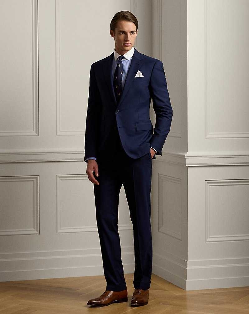 Camisas Formales Ralph Lauren End-on-End Poplin-Collar Hombre Azules | MOUWQCE-75 - vista 3