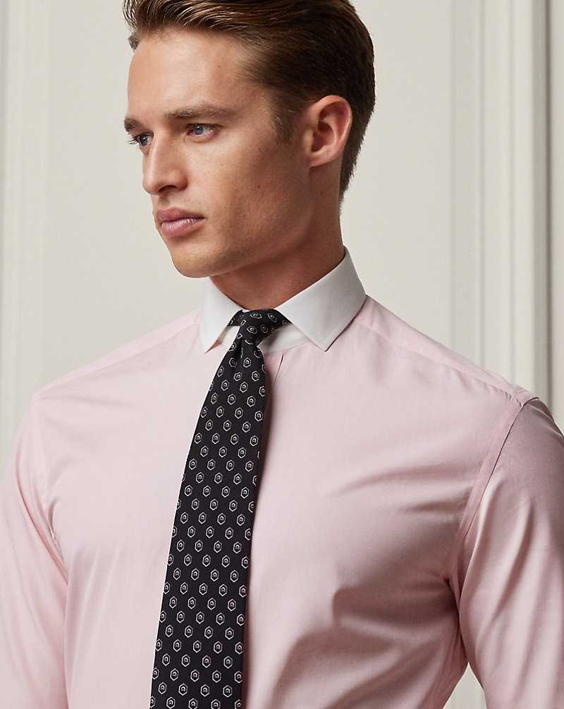 Camisas Formales Ralph Lauren End-on-End Poplin-Collar Hombre Rosas | FBLVZDQ-80 - vista 5