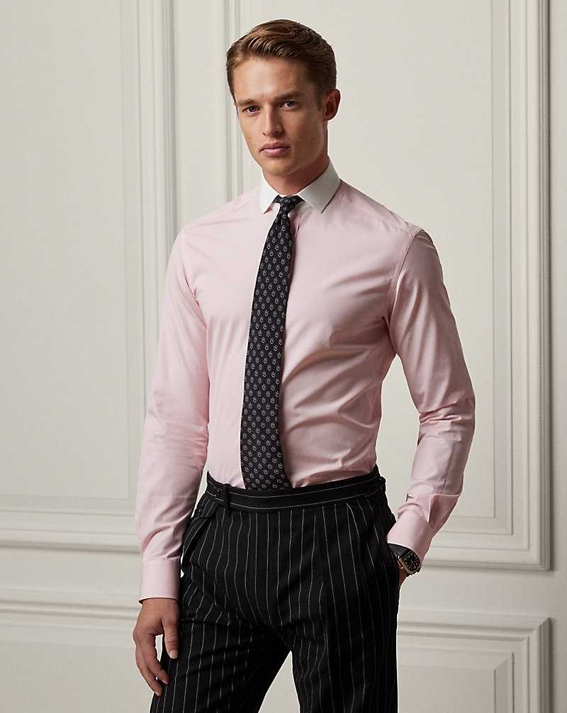 Camisas Formales Ralph Lauren End-on-End Poplin-Collar Hombre Rosas | FBLVZDQ-80 - vista 1
