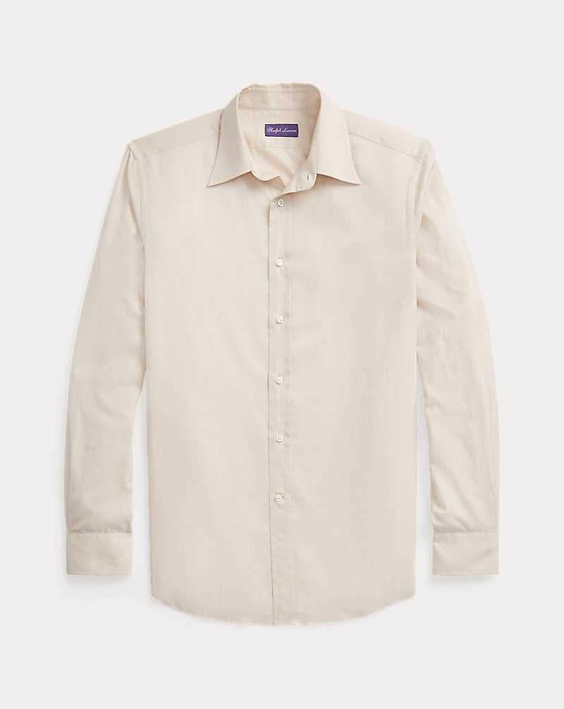 Camisas Formales Ralph Lauren Flannel Hombre Creme | HEJDKPG-40 - vista 2