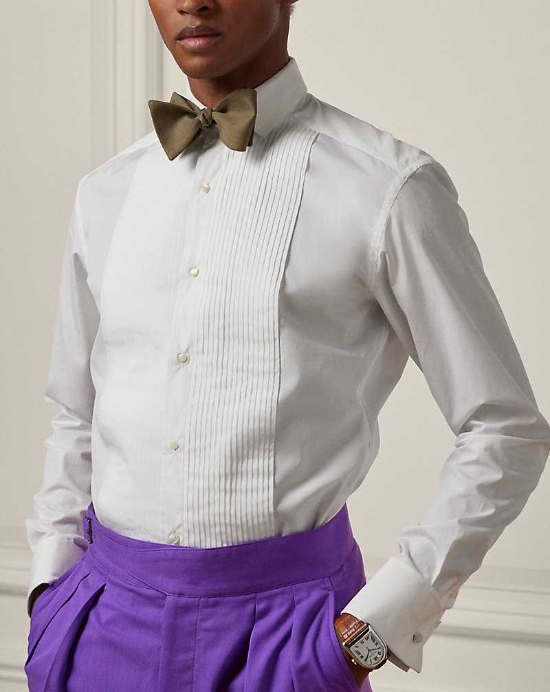 Camisas Formales Ralph Lauren French Cuff Tuxedo Hombre Blancos | BINHULD-70 - vista 5