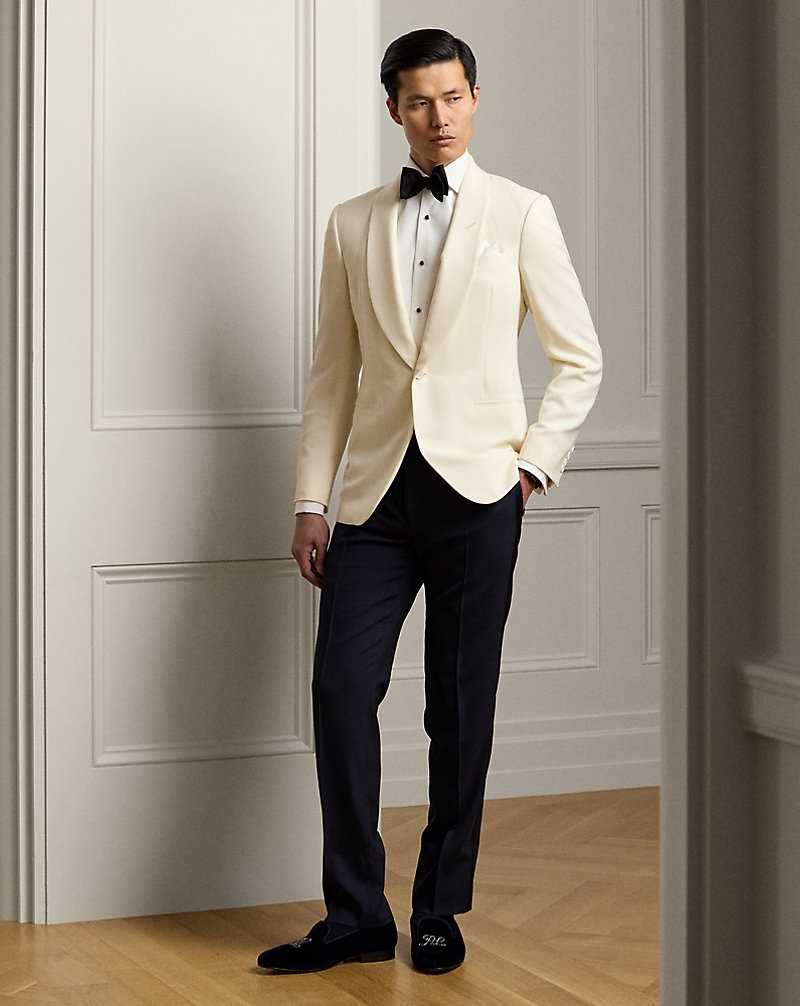 Camisas Formales Ralph Lauren French Cuff Linen Tuxedo Hombre Blancos | YXERSNZ-90 - vista 3