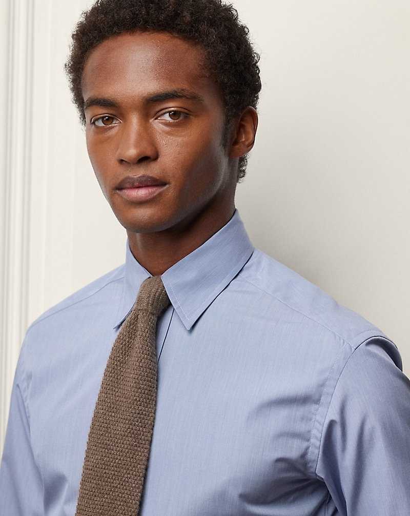 Camisas Formales Ralph Lauren Micro-Check Poplin Hombre Azules | QVEKXDW-65 - vista 5