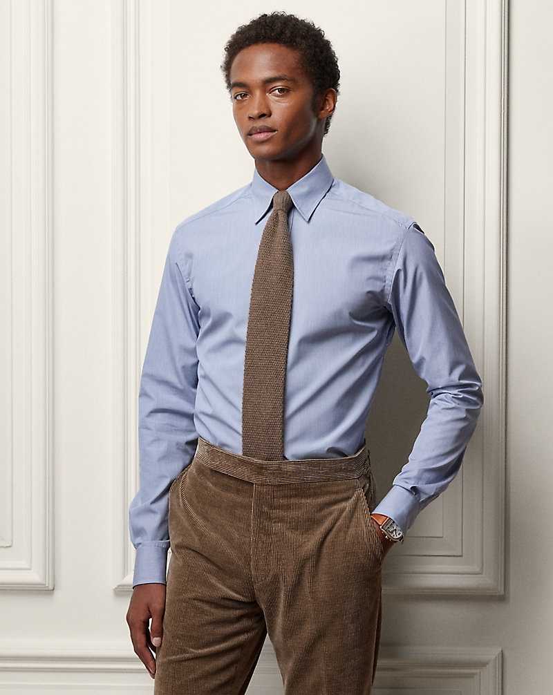 Camisas Formales Ralph Lauren Micro-Check Poplin Hombre Azules | QVEKXDW-65 - vista 1