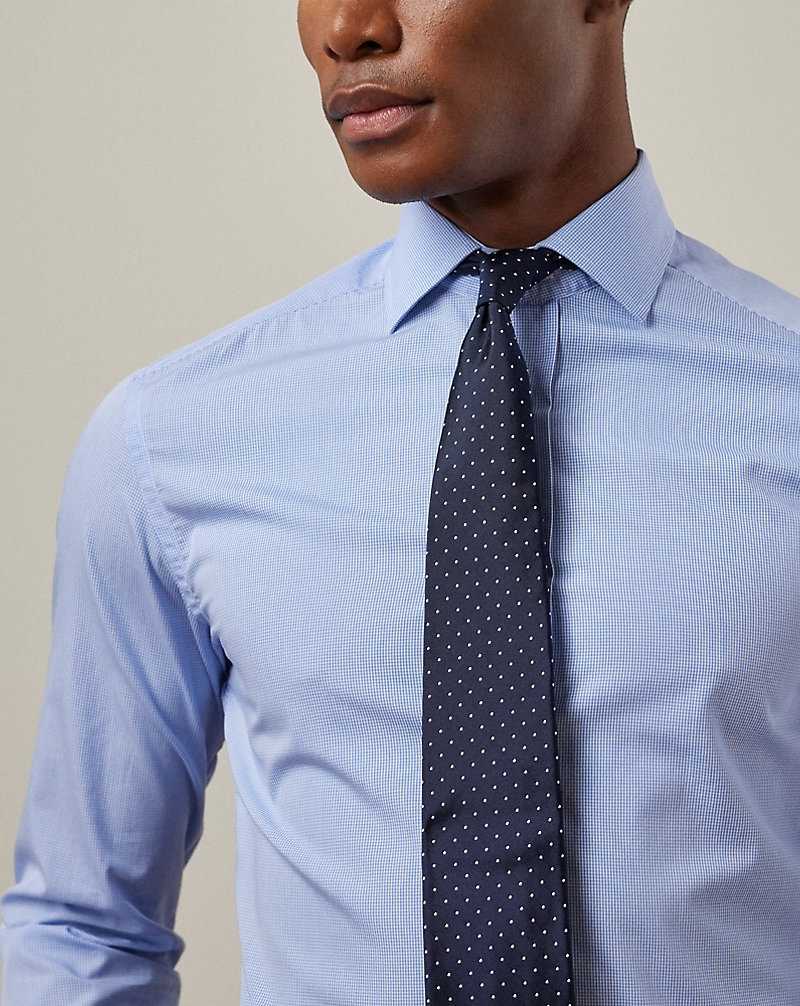 Camisas Formales Ralph Lauren Micro-Gingham Poplin Hombre Azules | FIKOWAJ-32 - vista 5