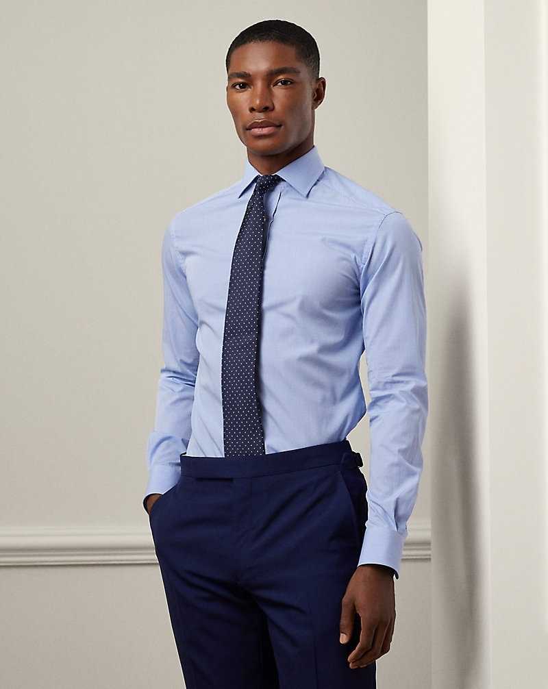 Camisas Formales Ralph Lauren Micro-Gingham Poplin Hombre Azules | FIKOWAJ-32 - vista 1