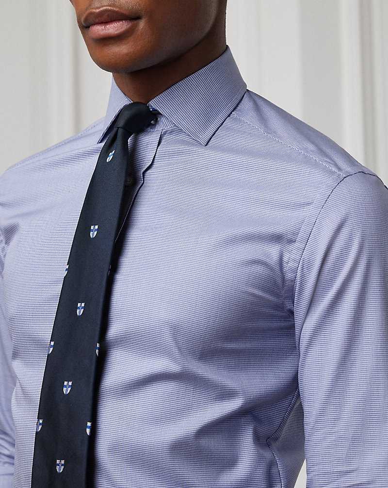 Camisas Formales Ralph Lauren Mini-Houndstooth Hombre Azules | SGKURET-54 - vista 5