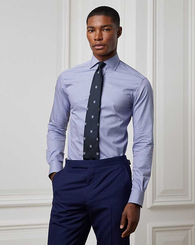 Camisas Formales Ralph Lauren Mini-Houndstooth Hombre Azules | SGKURET-54 - vista 1