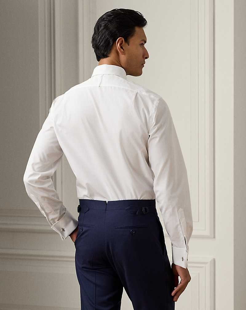 Camisas Formales Ralph Lauren Pique-Bib French Cuff Tuxedo Hombre Blancos | HVBXCEU-40 - vista 4