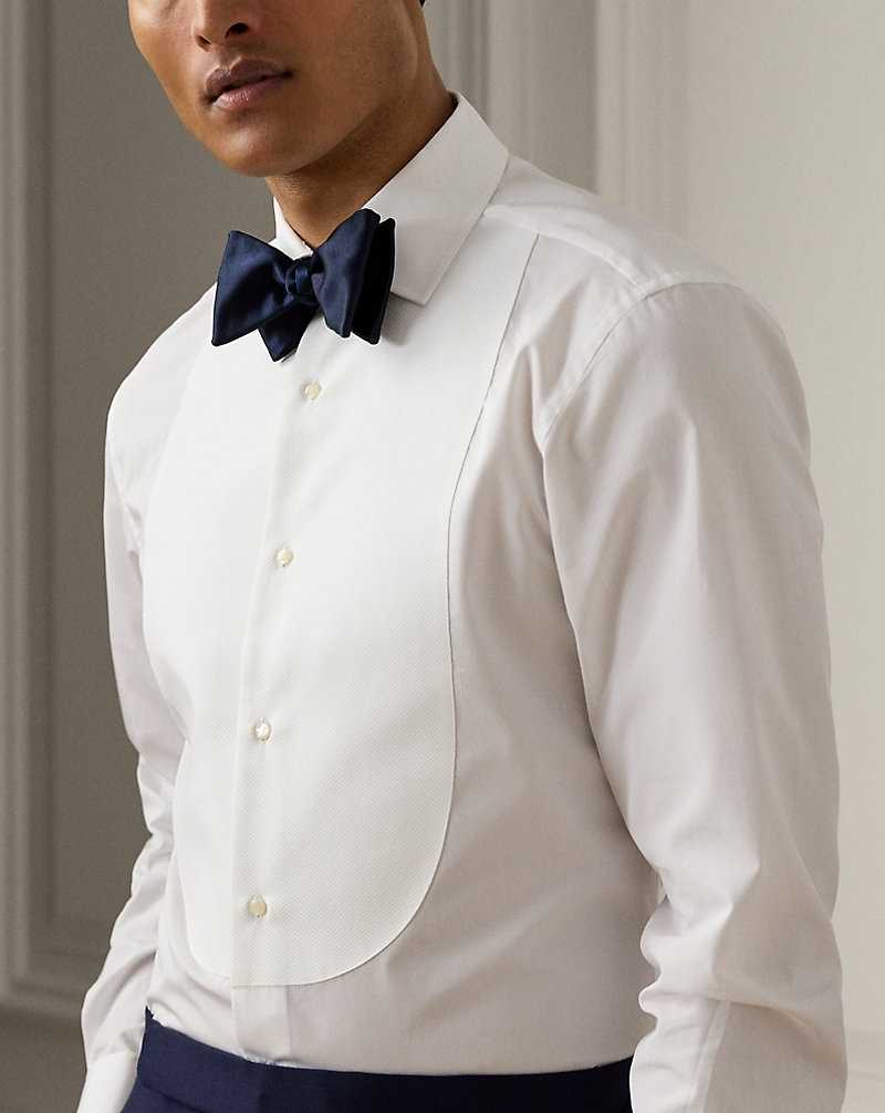 Camisas Formales Ralph Lauren Pique-Bib French Cuff Tuxedo Hombre Blancos | HVBXCEU-40 - vista 5