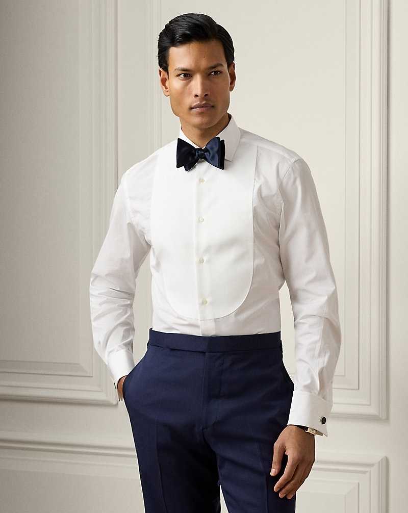 Camisas Formales Ralph Lauren Pique-Bib French Cuff Tuxedo Hombre Blancos | HVBXCEU-40 - vista 1