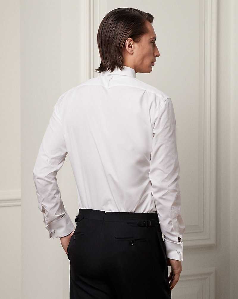 Camisas Formales Ralph Lauren Poplin French Cuff Tuxedo Hombre Blancos | UBKPZJM-46 - vista 4