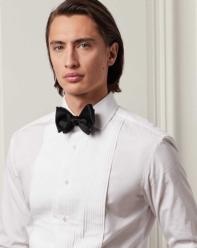 Camisas Formales Ralph Lauren Poplin French Cuff Tuxedo Hombre Blancos | UBKPZJM-46 - vista 5