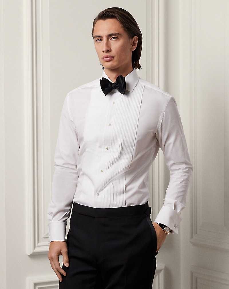 Camisas Formales Ralph Lauren Poplin French Cuff Tuxedo Hombre Blancos | UBKPZJM-46 - vista 1