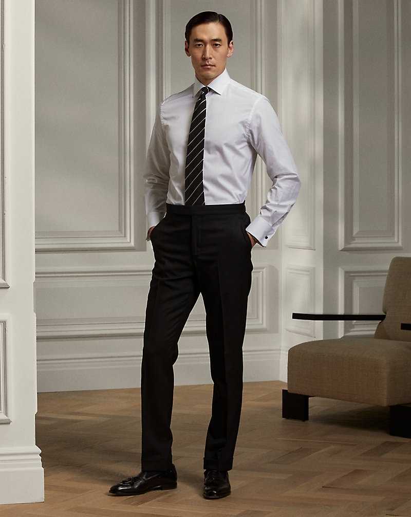 Camisas Formales Ralph Lauren Poplin French Cuff Hombre Blancos | UBHNGAT-72 - vista 3