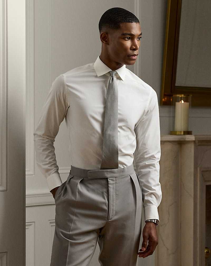 Camisas Formales Ralph Lauren Poplin Hombre Blancos | YWDCQFR-78 - vista 1