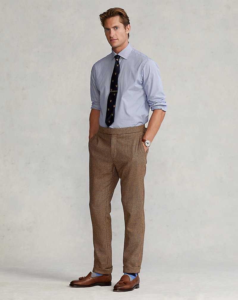Camisas Formales Ralph Lauren Regent Custom Fit Striped Poplin Hombre Caroline Blue/White | VYDQJXF-32 - vista 3