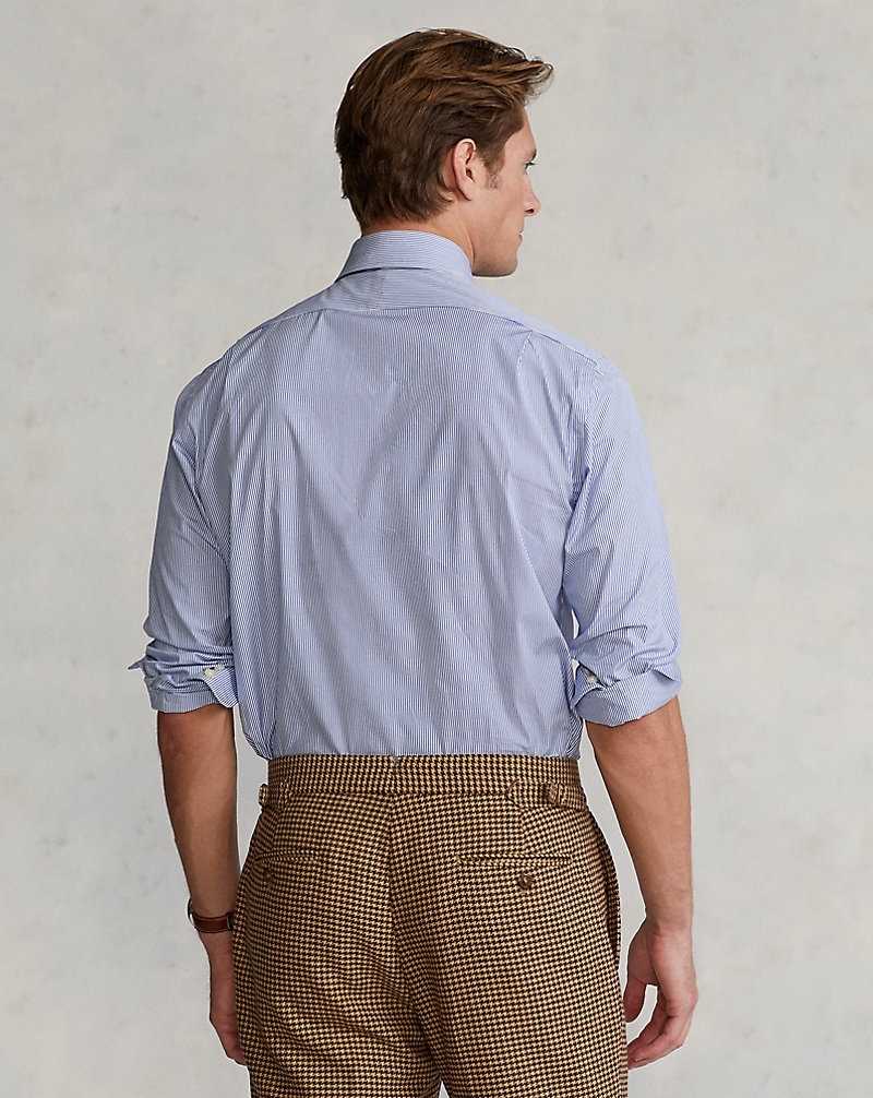 Camisas Formales Ralph Lauren Regent Custom Fit Striped Poplin Hombre Caroline Blue/White | VYDQJXF-32 - vista 4