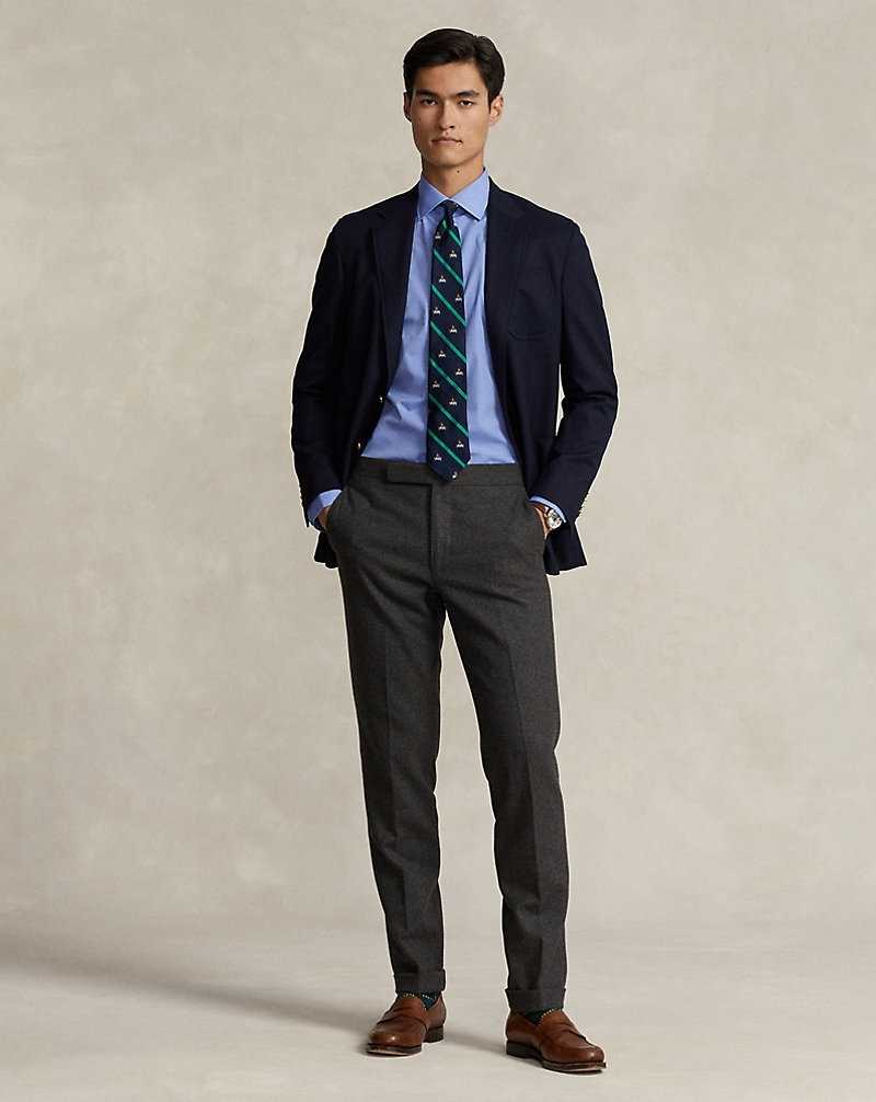 Camisas Formales Ralph Lauren Regent Custom Fit End-on-End Hombre Azules | YWIVUZA-75 - vista 3