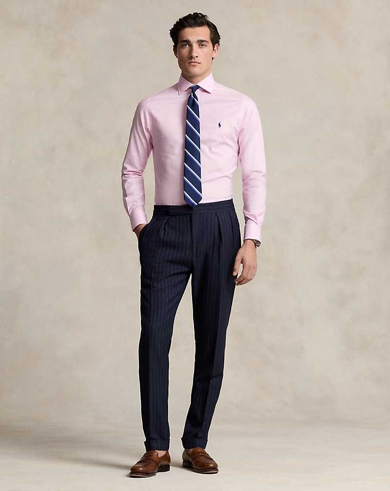 Camisas Formales Ralph Lauren Regent Slim Fit Textured Hombre 3183b Pink/White | LWMKRQO-41 - vista 3