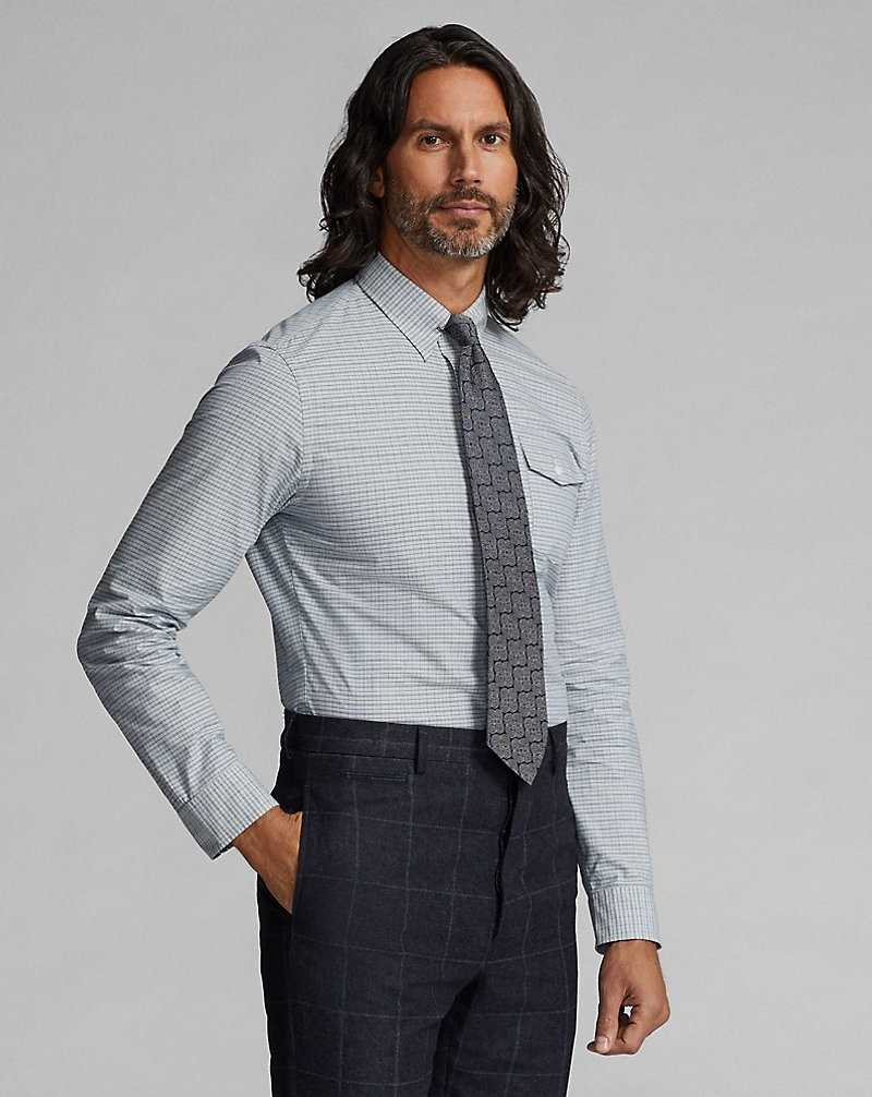 Camisas Formales Ralph Lauren Slim Fit Checked Woven Hombre Azules | NXBCQVI-52 - vista 2