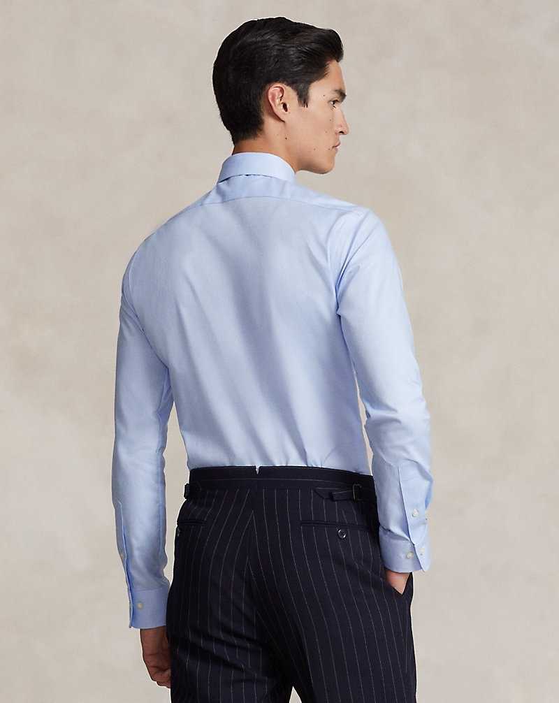 Camisas Formales Ralph Lauren Slim Fit Dobby Hombre Blue/White | PJZBMYX-12 - vista 4