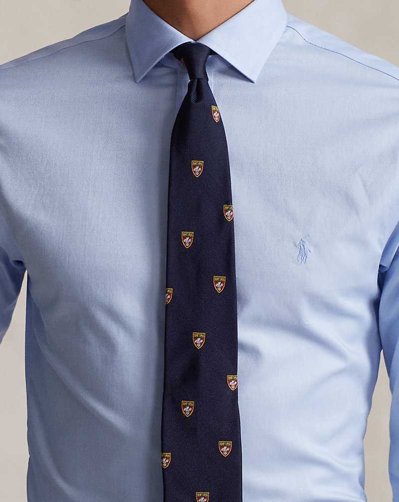 Camisas Formales Ralph Lauren Slim Fit Dobby Hombre Blue/White | PJZBMYX-12 - vista 5