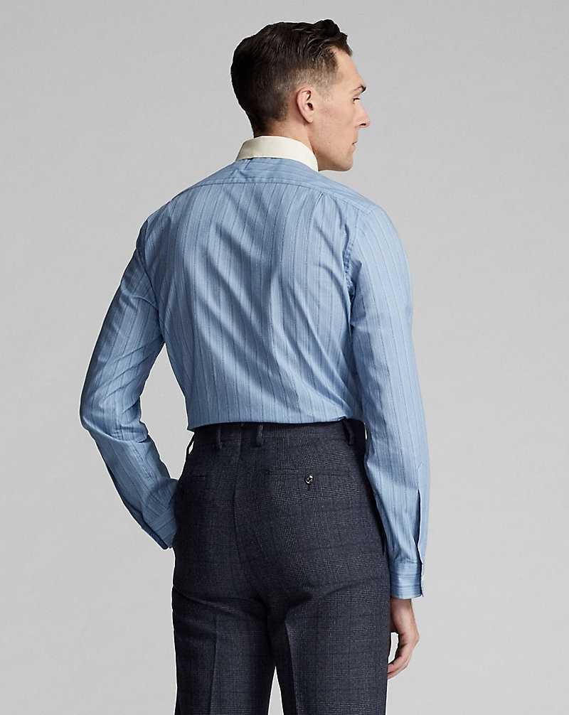 Camisas Formales Ralph Lauren Slim Fit Geo-Striped Woven Hombre Azules | BQPYVNT-25 - vista 4