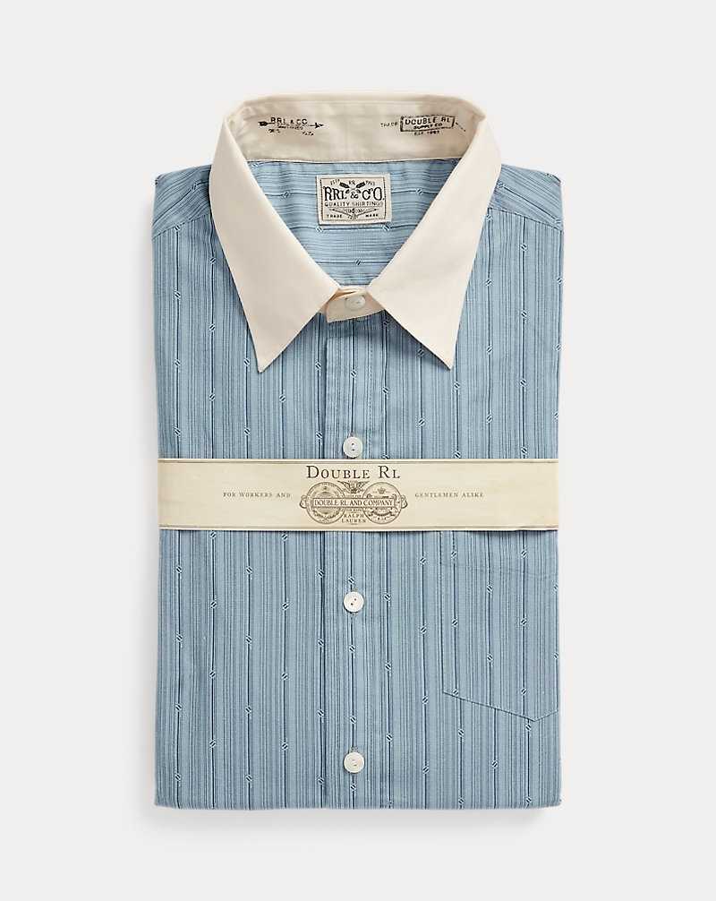 Camisas Formales Ralph Lauren Slim Fit Geo-Striped Woven Hombre Azules | BQPYVNT-25 - vista 1