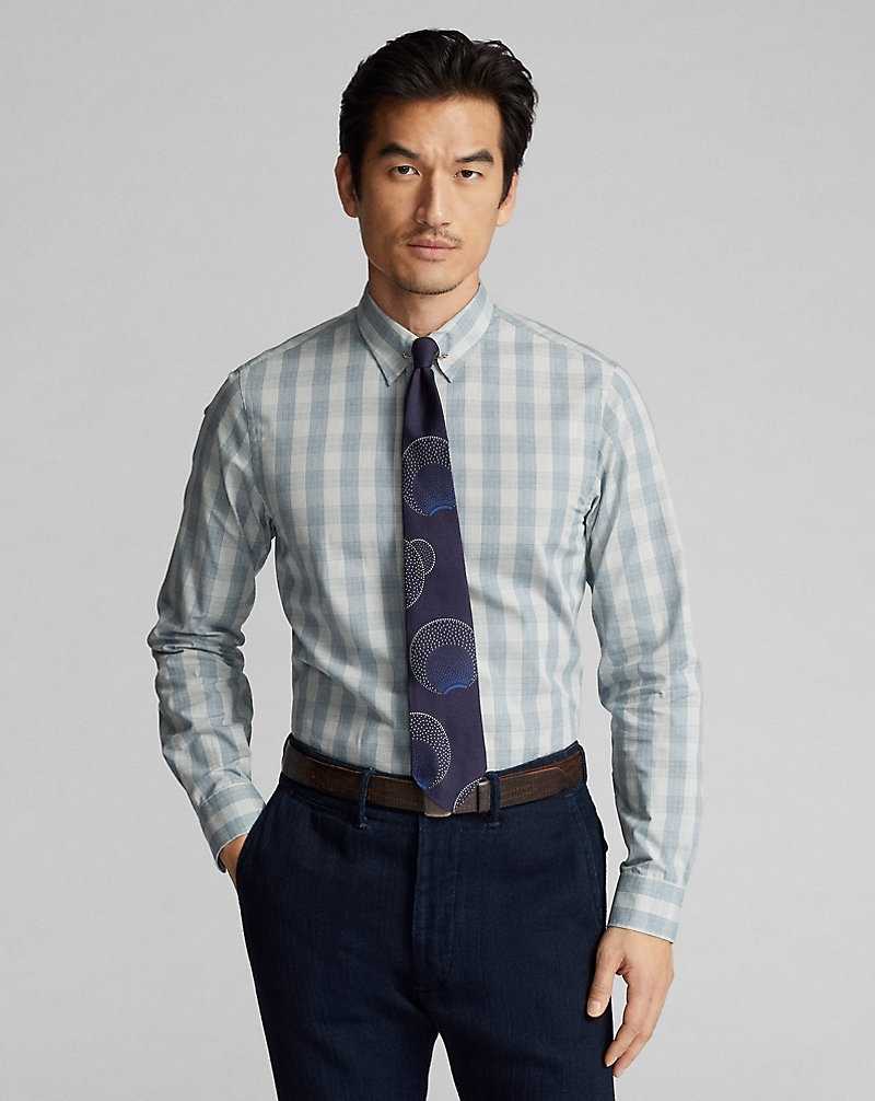 Camisas Formales Ralph Lauren Slim Fit Geo-Plaid Woven Hombre Creme/Blue | USODTGJ-53 - vista 2