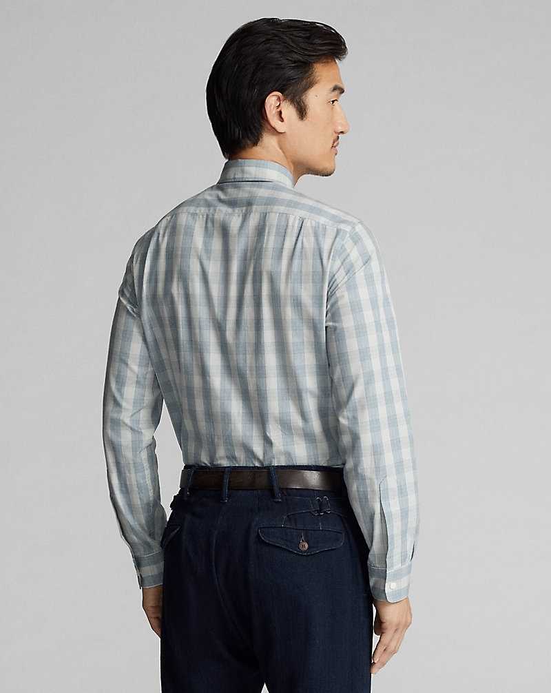 Camisas Formales Ralph Lauren Slim Fit Geo-Plaid Woven Hombre Creme/Blue | USODTGJ-53 - vista 4