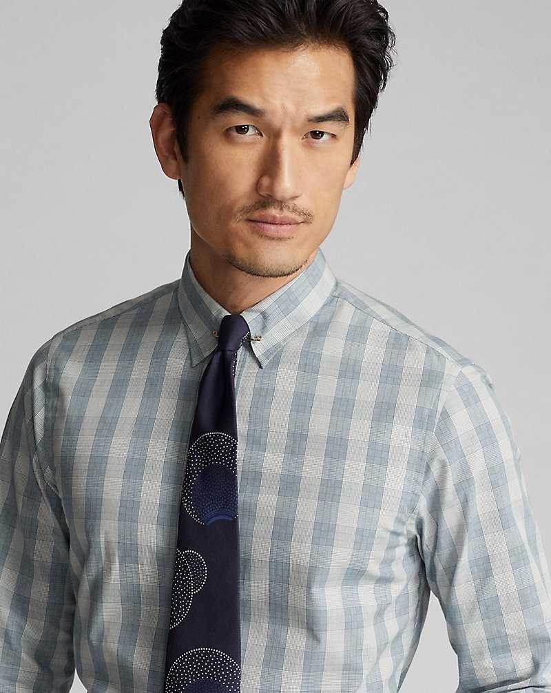 Camisas Formales Ralph Lauren Slim Fit Geo-Plaid Woven Hombre Creme/Blue | USODTGJ-53 - vista 5