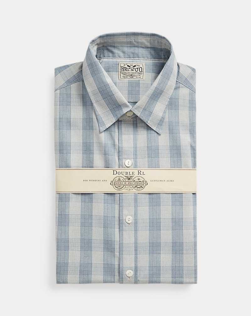 Camisas Formales Ralph Lauren Slim Fit Geo-Plaid Woven Hombre Creme/Blue | USODTGJ-53 - vista 1