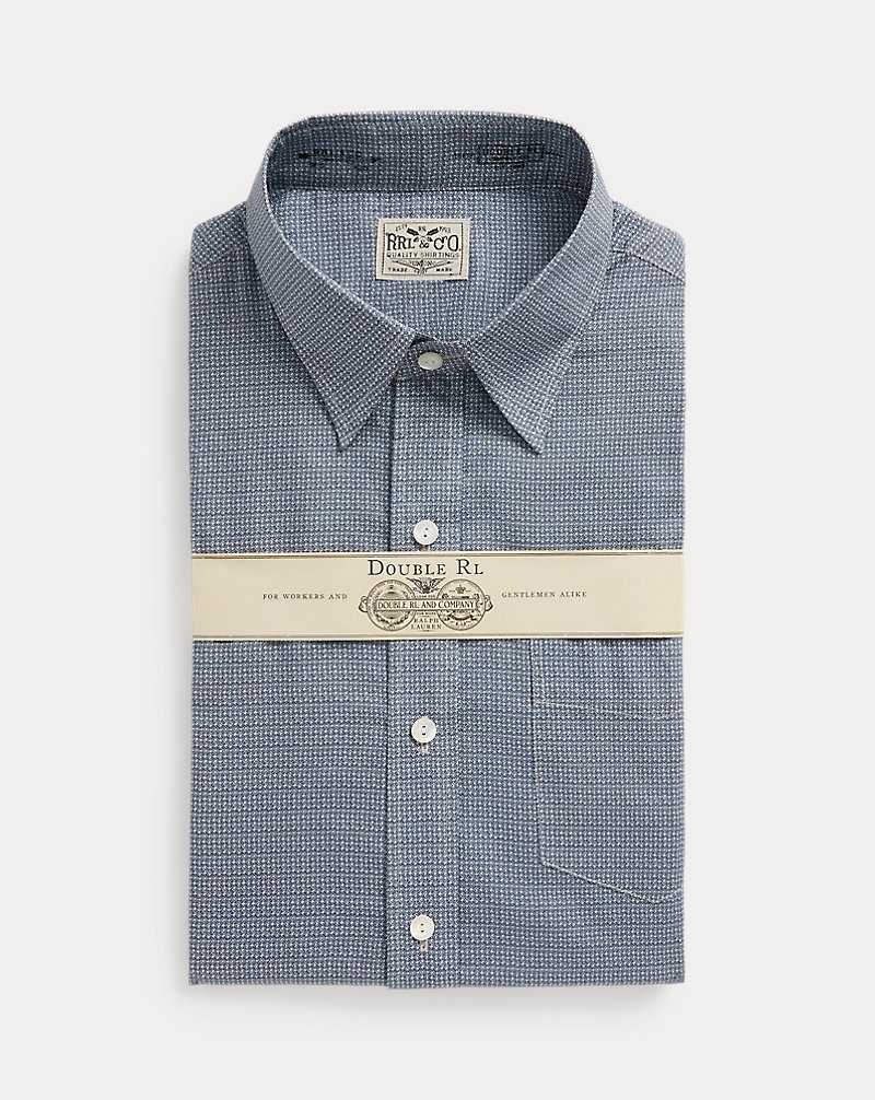 Camisas Formales Ralph Lauren Slim Fit Print Woven Hombre Azules | PYZSMBK-82 - vista 1