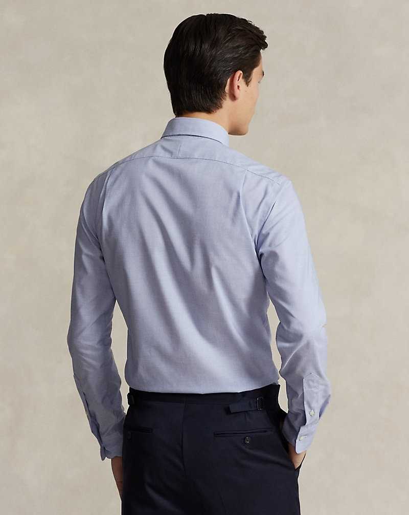 Camisas Formales Ralph Lauren Slim Fit Poplin Hombre Azules | HUIRJQT-32 - vista 4