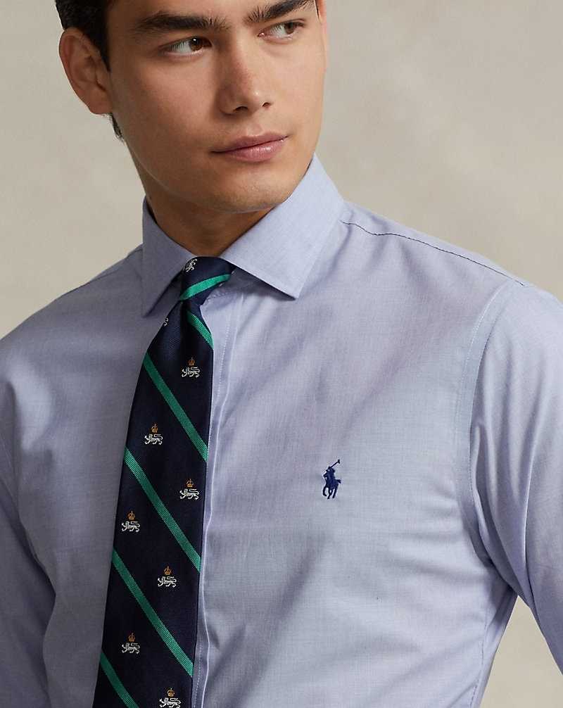 Camisas Formales Ralph Lauren Slim Fit Poplin Hombre Azules | HUIRJQT-32 - vista 5