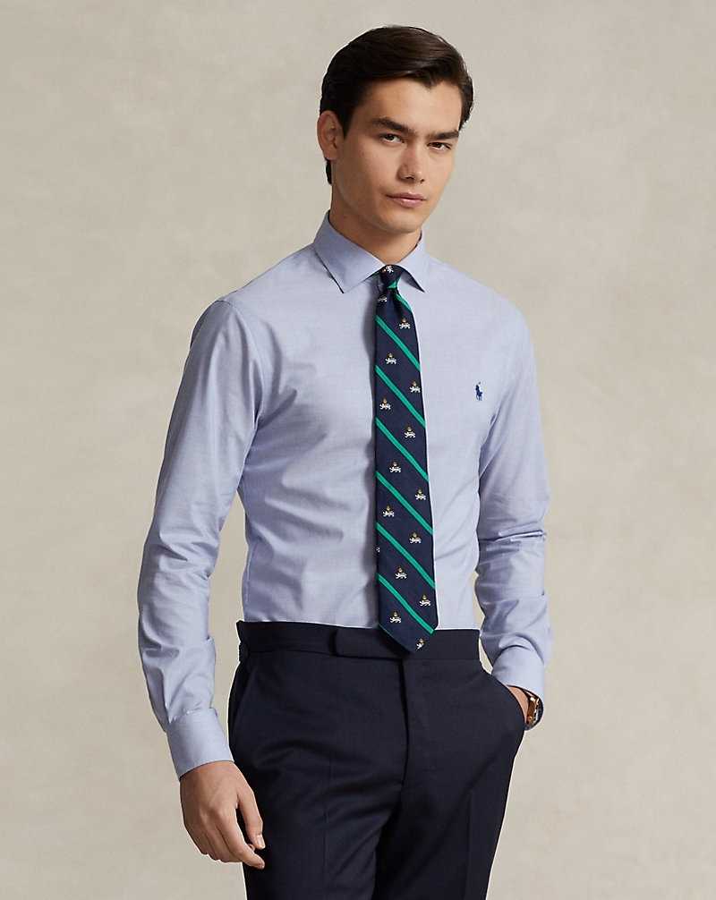 Camisas Formales Ralph Lauren Slim Fit Poplin Hombre Azules | HUIRJQT-32 - vista 1