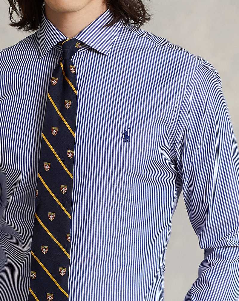Camisas Formales Ralph Lauren Slim Fit Poplin Hombre Royal/White | WSDGJKH-09 - vista 5