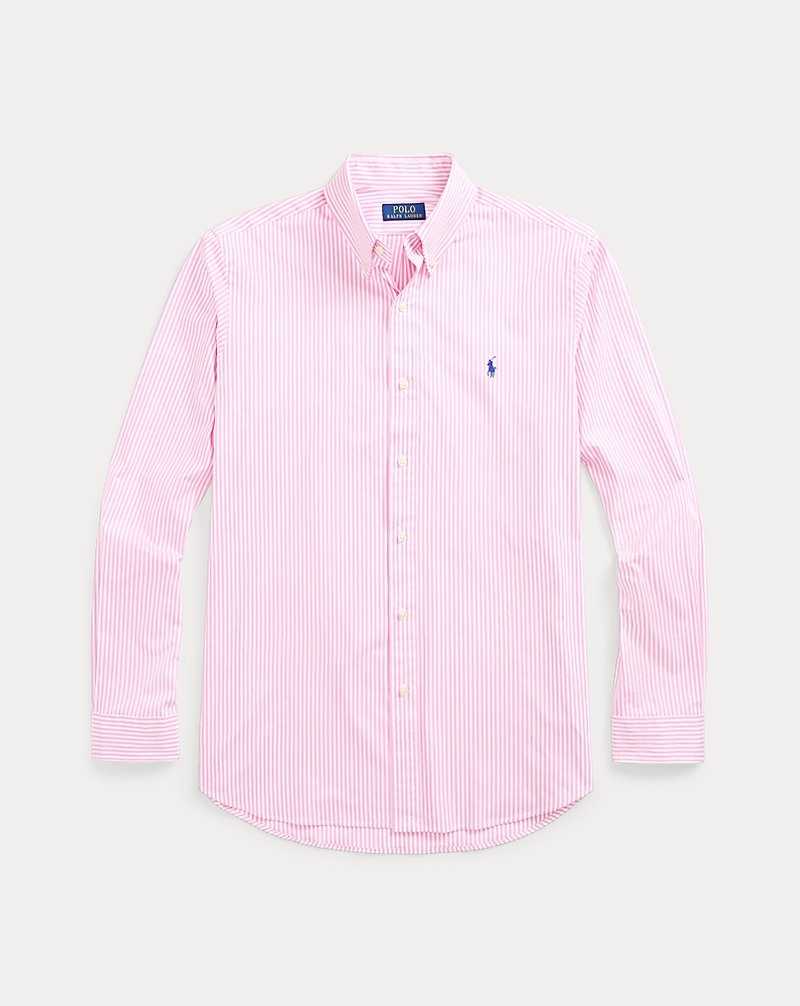 Camisas Formales Ralph Lauren Slim Fit Striped Stretch Poplin Hombre Pink/White | MPNDTFR-83 - vista 2