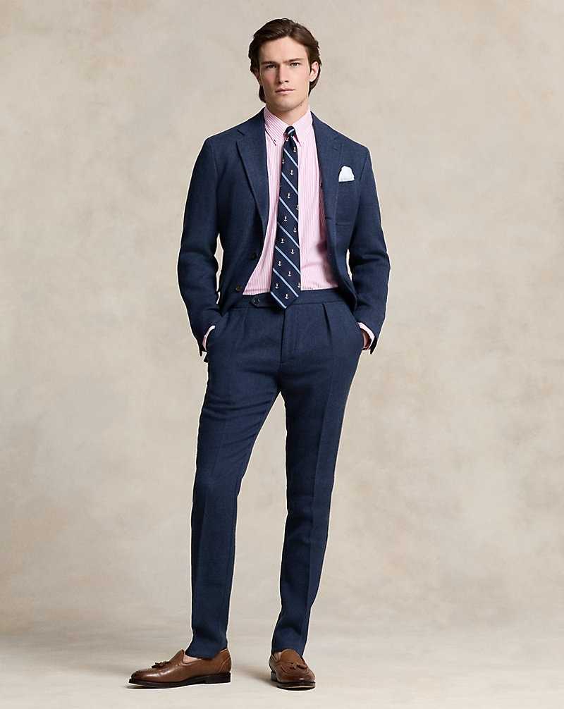 Camisas Formales Ralph Lauren Slim Fit Striped Stretch Poplin Hombre Pink/White | MPNDTFR-83 - vista 3
