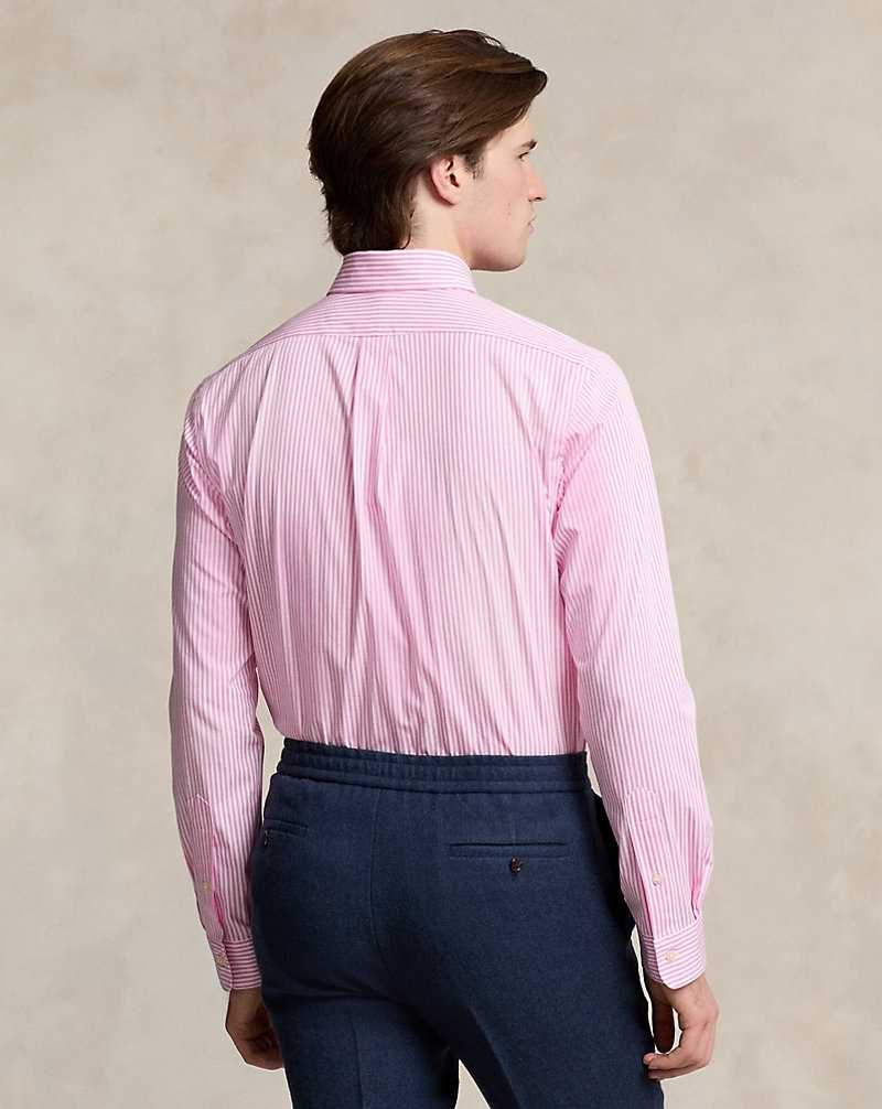 Camisas Formales Ralph Lauren Slim Fit Striped Stretch Poplin Hombre Pink/White | MPNDTFR-83 - vista 4