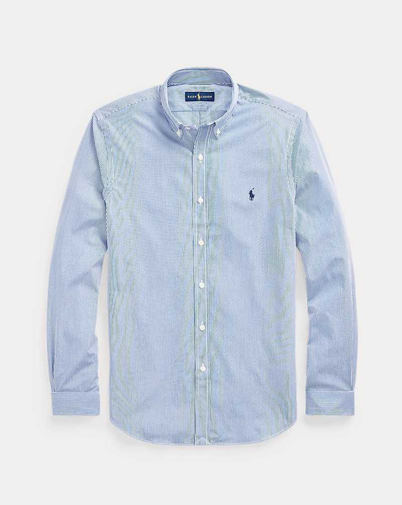 Camisas Formales Ralph Lauren Slim Fit Striped Stretch Poplin Hombre Blue/White | NJGBVKR-28 - vista 2