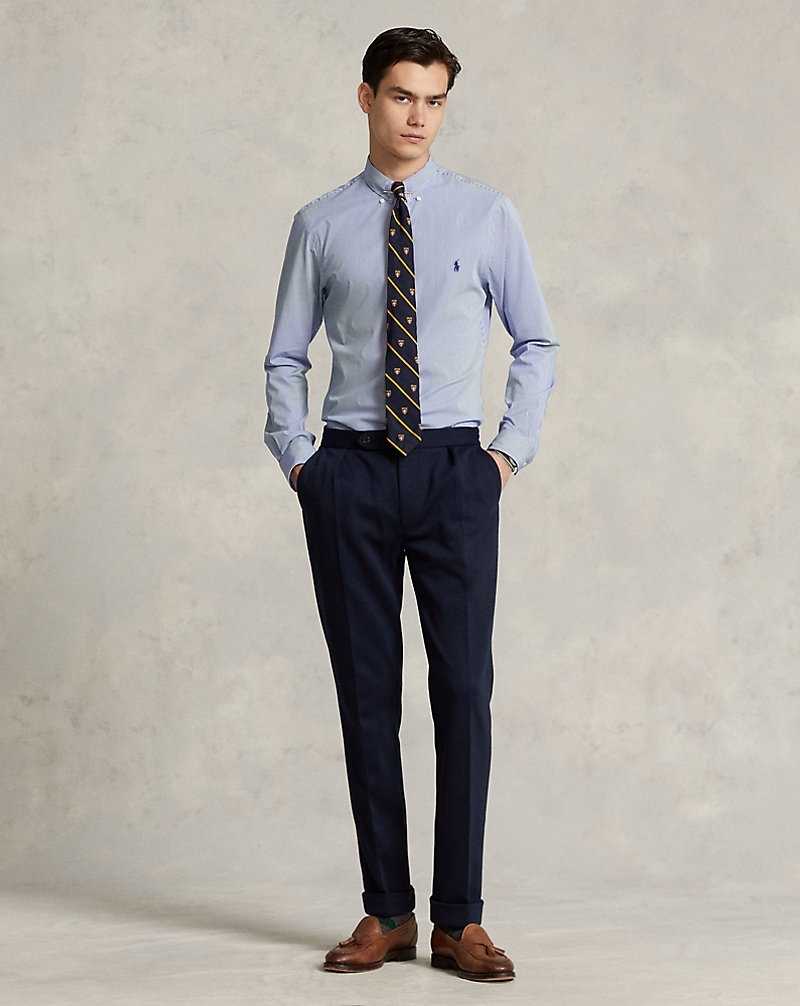 Camisas Formales Ralph Lauren Slim Fit Striped Stretch Poplin Hombre Blue/White | NJGBVKR-28 - vista 3