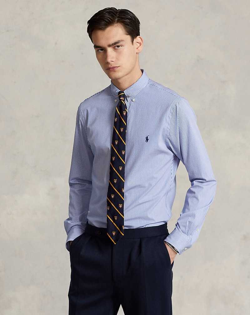 Camisas Formales Ralph Lauren Slim Fit Striped Stretch Poplin Hombre Blue/White | NJGBVKR-28 - vista 1