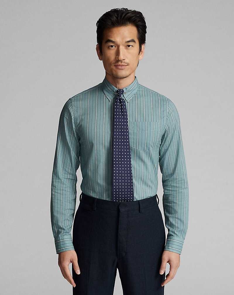 Camisas Formales Ralph Lauren Slim Fit Striped Woven Hombre Azules | QFDYUOA-27 - vista 2