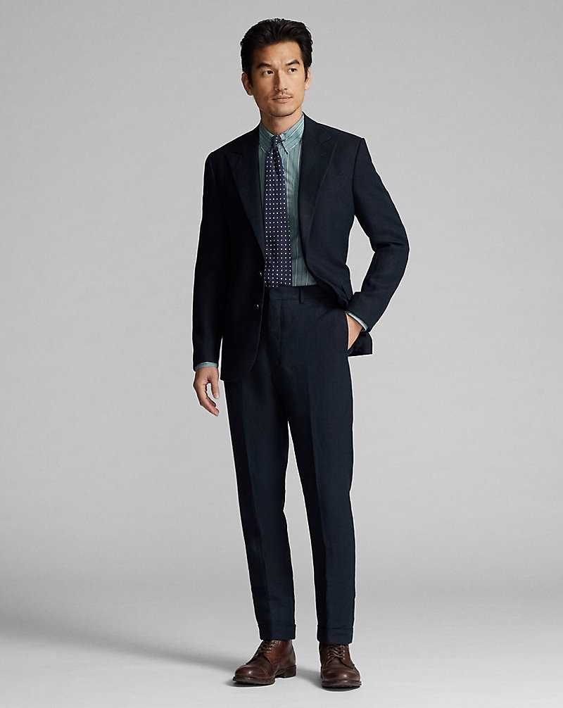 Camisas Formales Ralph Lauren Slim Fit Striped Woven Hombre Azules | QFDYUOA-27 - vista 3