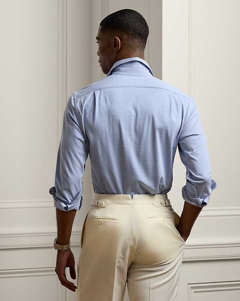 Camisas Formales Ralph Lauren Stretch Jersey Hombre Azules | ZCAMBHU-29 - vista 4