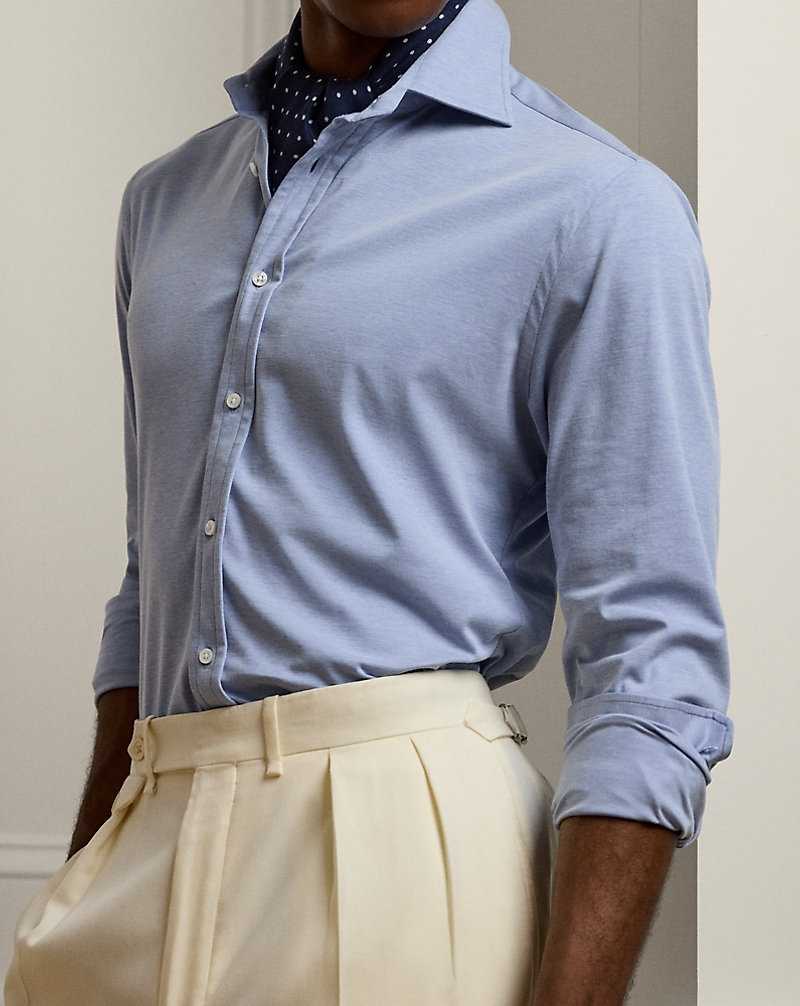 Camisas Formales Ralph Lauren Stretch Jersey Hombre Azules | ZCAMBHU-29 - vista 5
