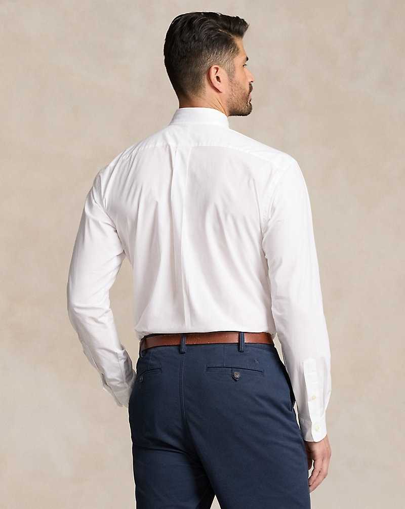 Camisas Formales Ralph Lauren Stretch Poplin Hombre Blancos | KGILJQU-82 - vista 4